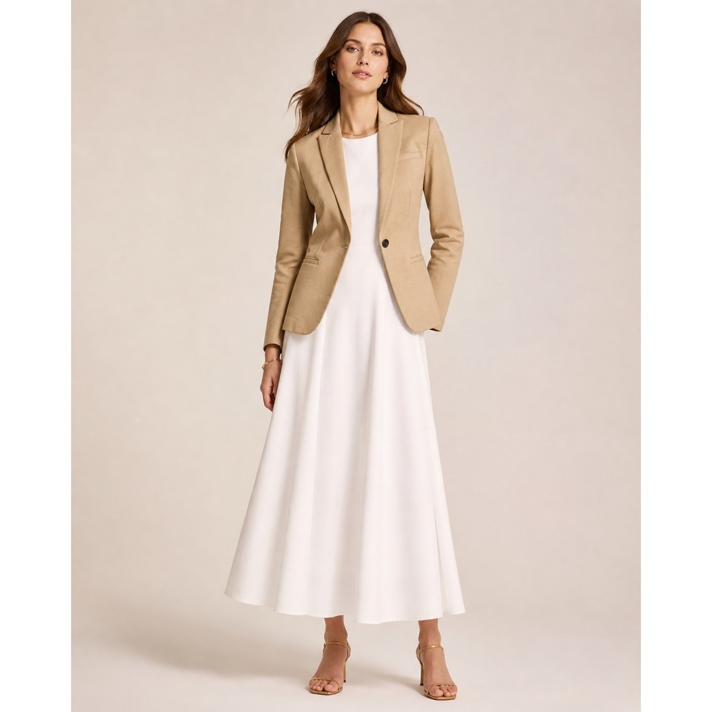 Banana Republic Womens Classic Fit Stretch Single Button Blazer Tan 2 Workwear